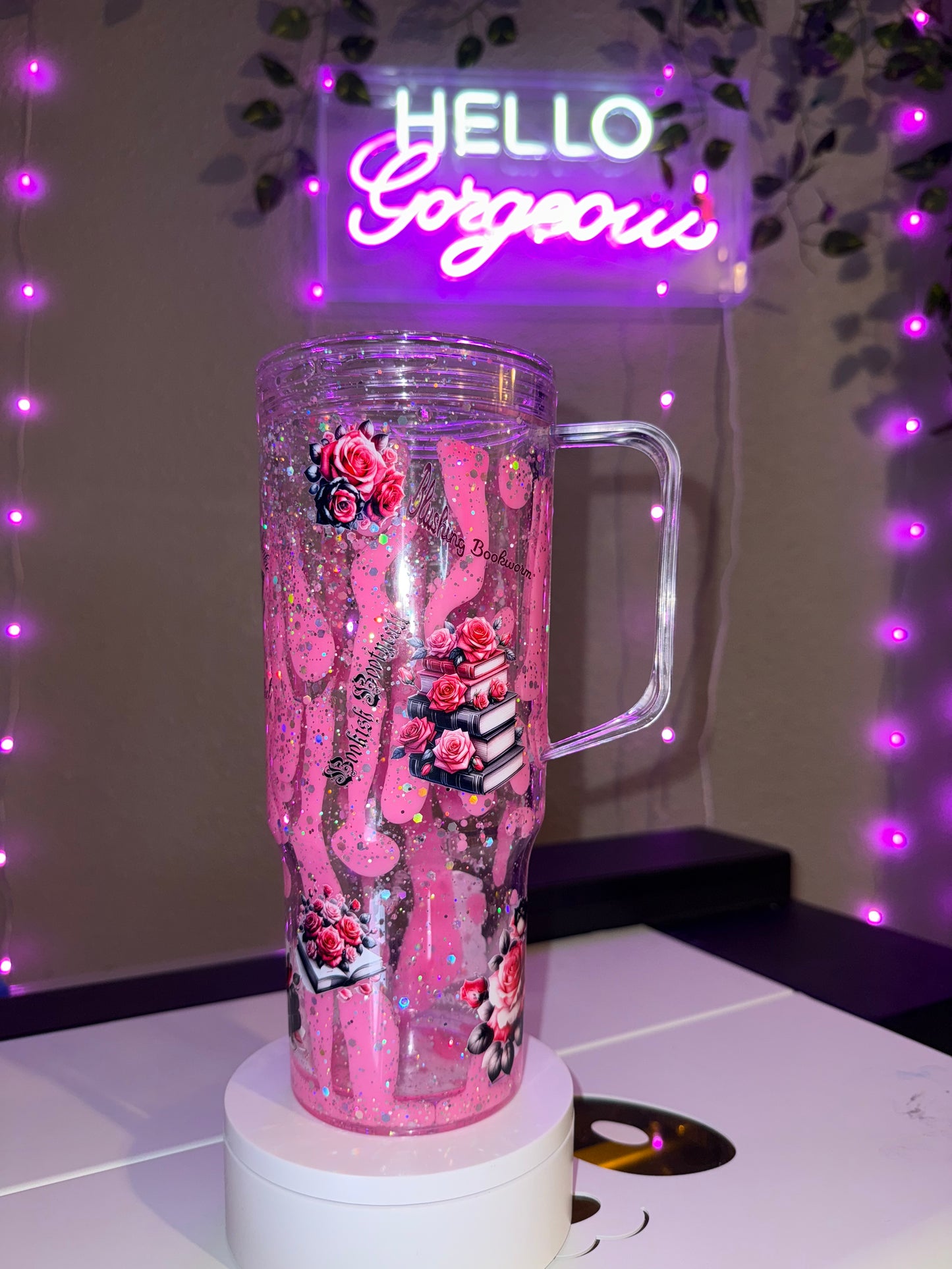 40oz acrylic snow globe tumbler