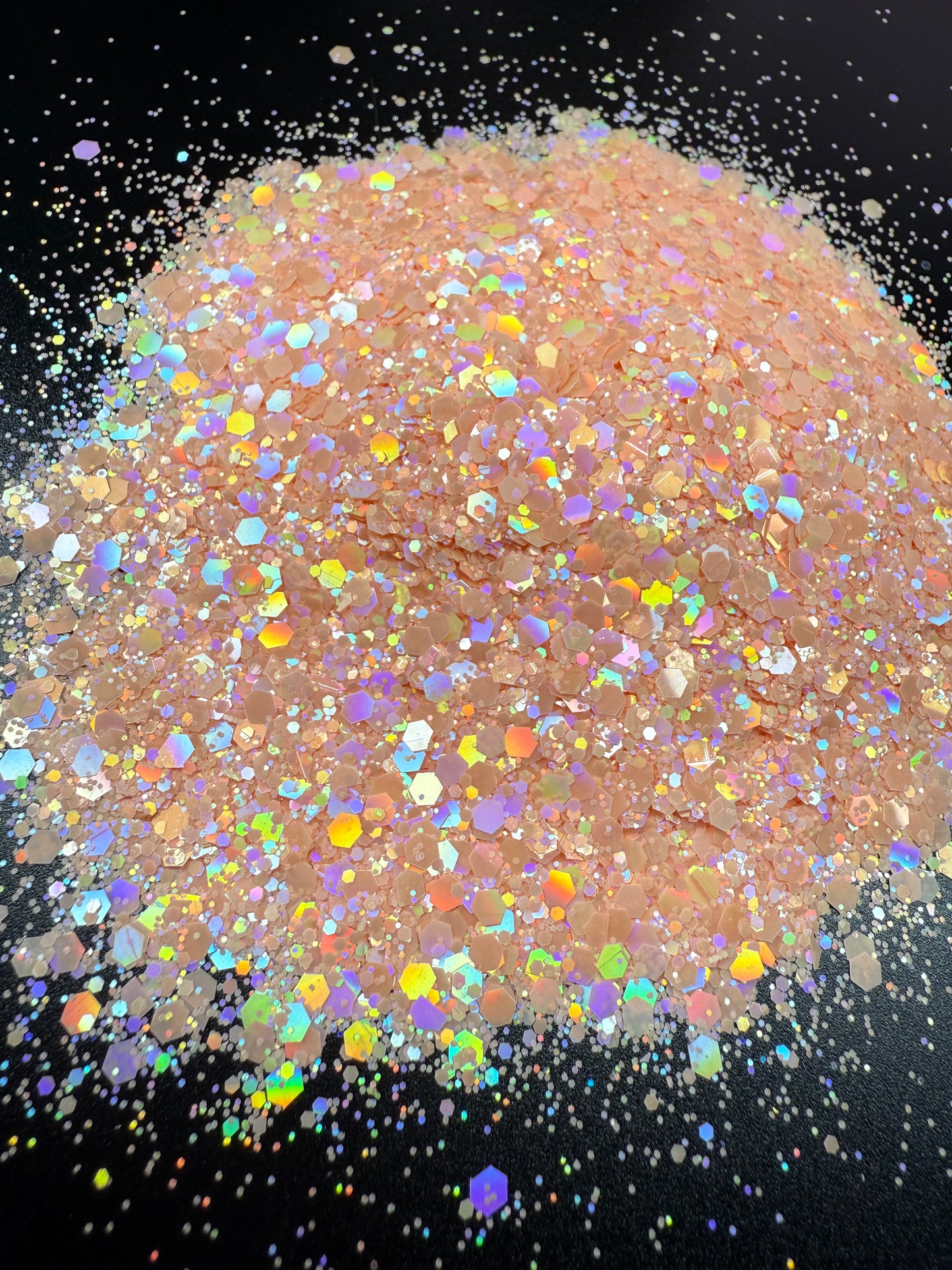 Peach Dreams - 2oz Bag - Holographic Macaron Chunky Mix
