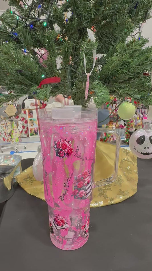 40 oz Smutty book pink lava drip